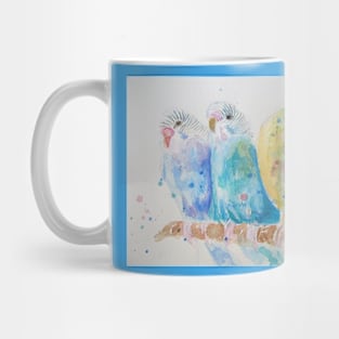 Budgie Watercolor Painting Sitting on A Branch Mug